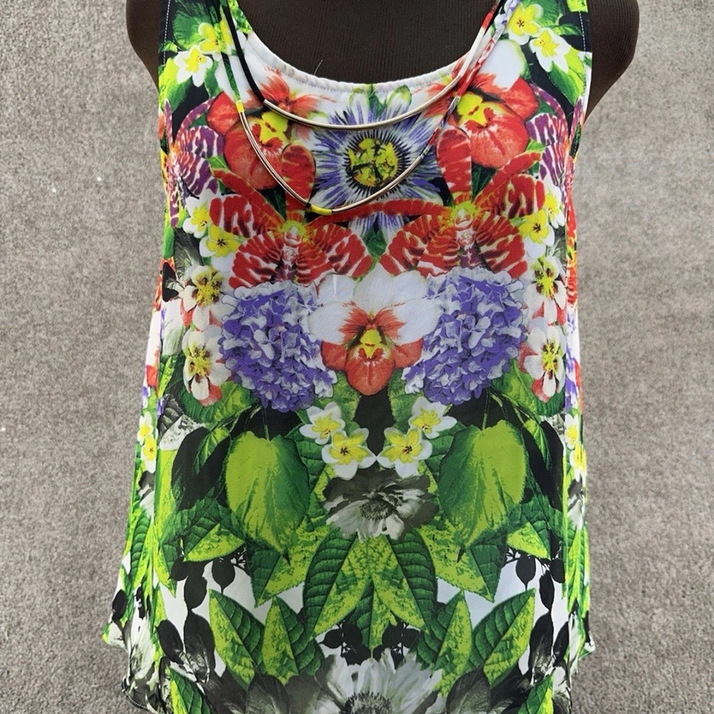 Jennifer Lopez Colorful Floral Tank Top